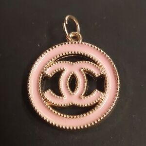 CC Pink and Gold Logo Charm Pendant